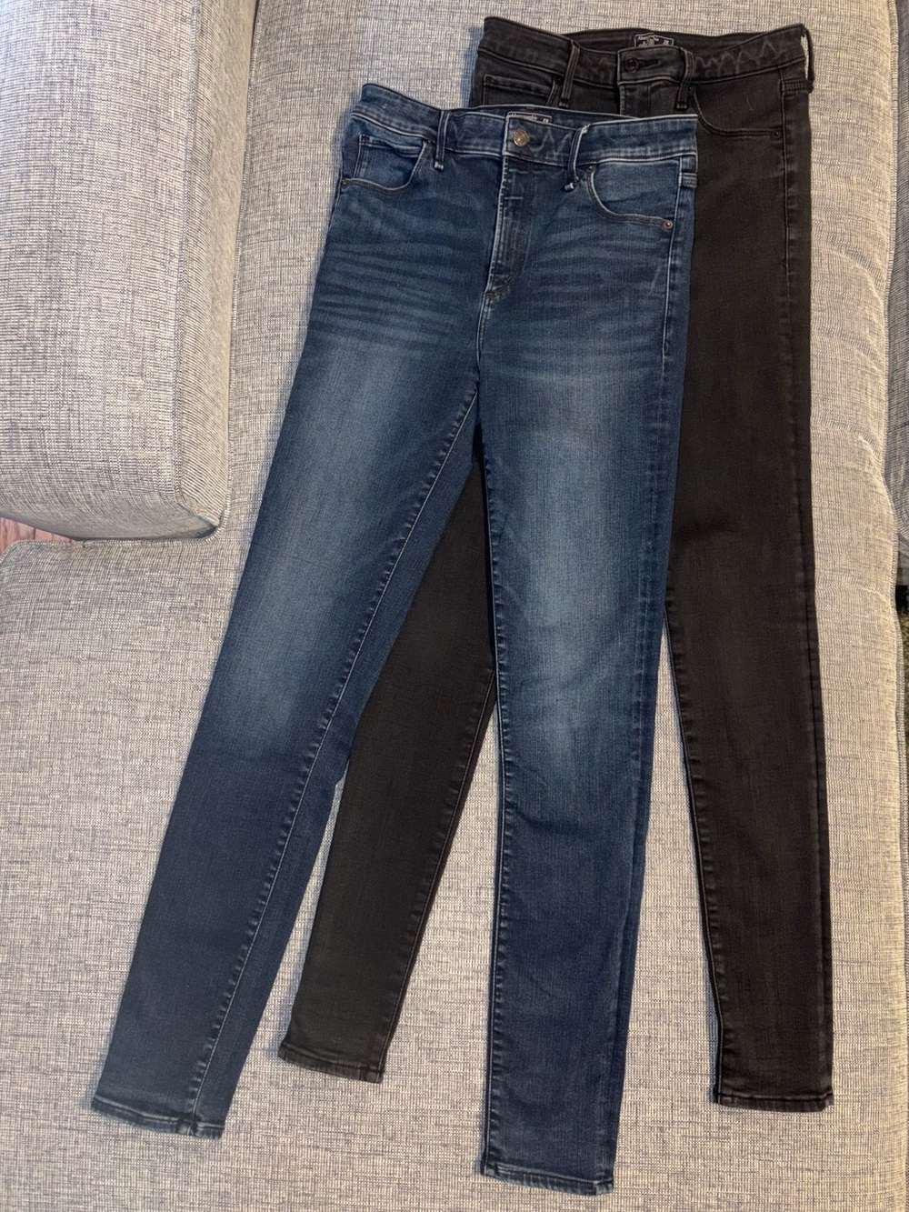 A&F Skinny Jeans (2 pairs)- Dark Blue & Black